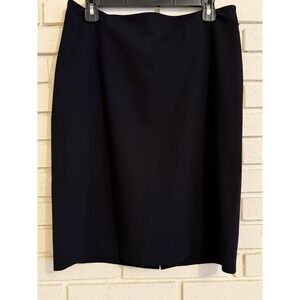 DKNY Women's Black Midi Pencil Skirt Size 10 Back Slit